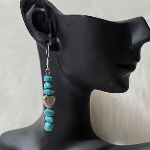 Turquoise Heart Drop Earrings